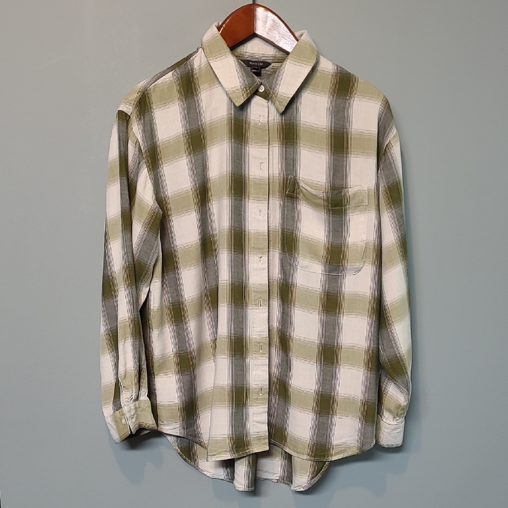 RW&CO Green and White Plaid Shirt